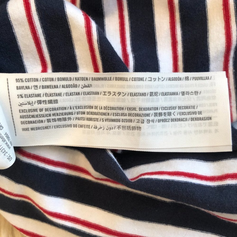 Hollister Navy Striped A-Line Skirt | Preppy Cotton Mini | Size S - Picture 8 of 9